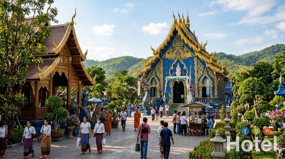 วัดเชียงรายในเมืองและบรรยากาศเมือง
